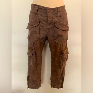 Cropped low waist cargo pants